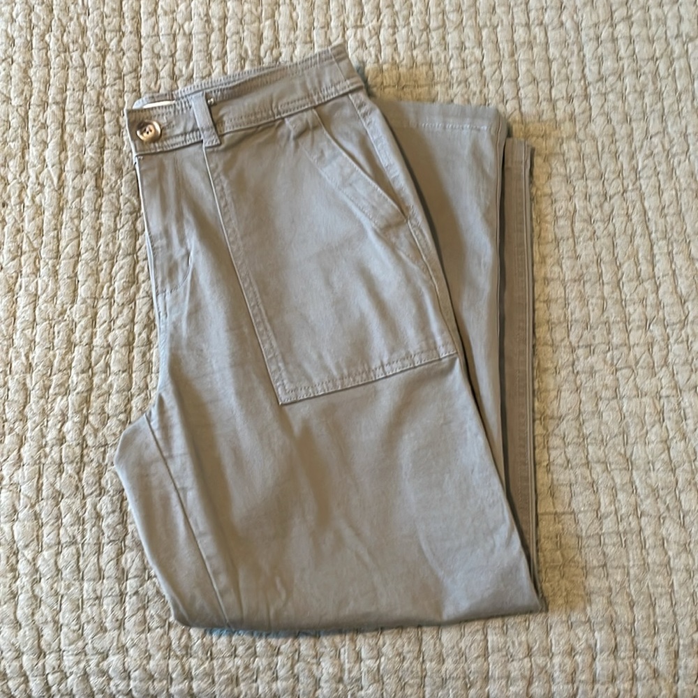 Women's High-Rise Utility Ankle Pants - A New Day Green Size 6